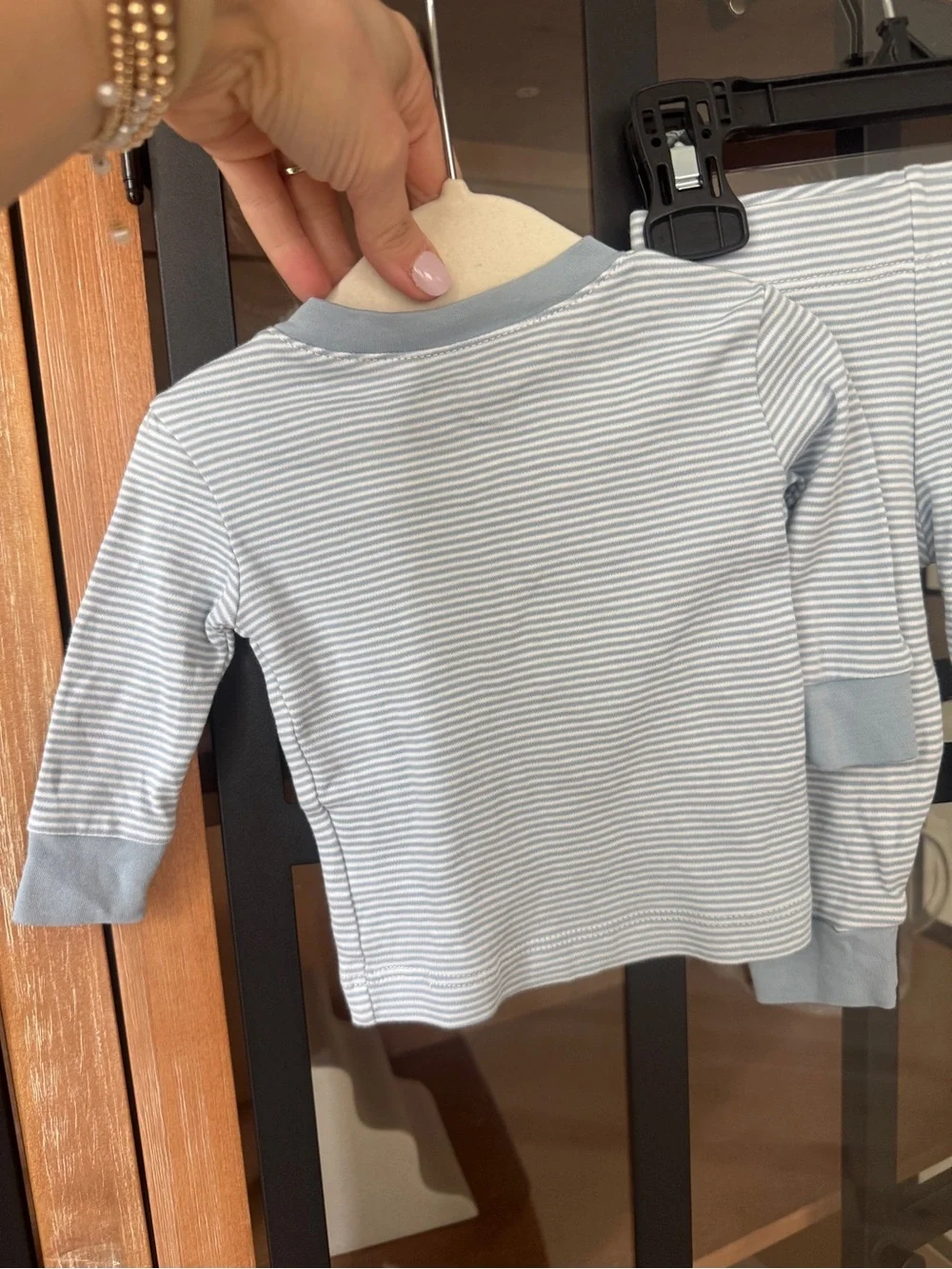 LAKE Pajamas set pima long sleeve tee pants cotton baby boy slate dusty blue